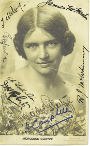 merceedes glitze last swim  25 aug 1928 signed photo