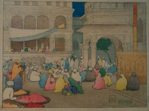 s51:cb Charles_W._Bartlett_-_Color_woodblock_print,_Charles_W._Bartlett._Amritsar._Woodcut,_1916.