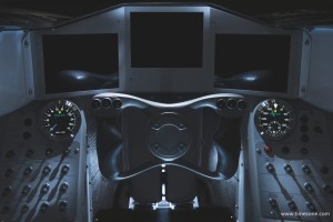 De cockpit van de Bloodhound die volledig door Andy Green ontworpen is